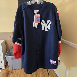 MLB Majestic Navy NWT New York Yankees Baseball Jersey Size XL